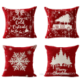 Kissenbezug Nordic Linen Elk Snowflake Christmas Series